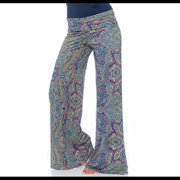 White Mark missy parsley print palazzo pant Large - Picture 1 of 7